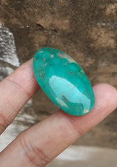 Бирюза Моренси 43 карата — натуральная зеленая матричная бирюза — Шаджри Фероза — Размер — 41x22 мм