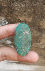 Бирюза Моренси 43 карата — натуральная зеленая матричная бирюза — Шаджри Фероза — Размер — 41x22 мм