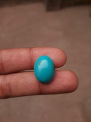 12ct Natural Certified Turquoise - Blue Turquoise - 12ct-19x14mm