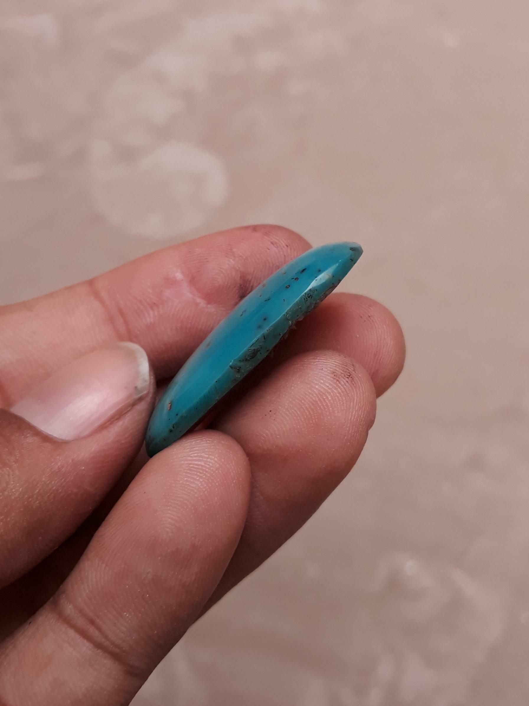 Натуральная бирюза с пиритом - Голубая матричная бирюза - Shajri Feroza-36ct-36x22mm Натуральная бирюза с пиритом - Голубая матричная бирюза - Shajri Feroza-36ct-36x22mm