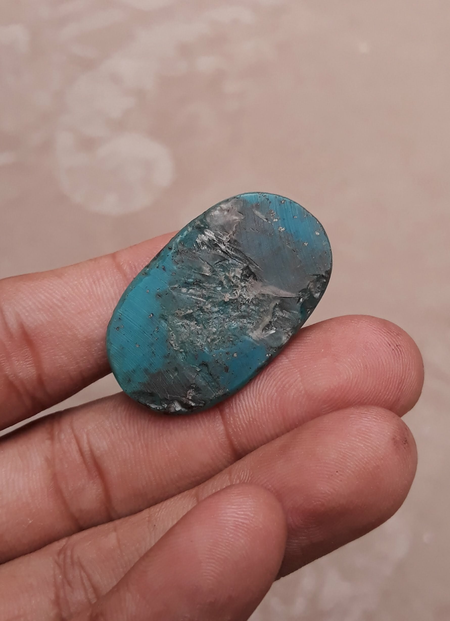 Натуральная бирюза с пиритом - Голубая матричная бирюза - Shajri Feroza-36ct-36x22mm Натуральная бирюза с пиритом - Голубая матричная бирюза - Shajri Feroza-36ct-36x22mm
