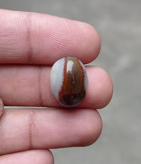 16ct Fortified Agate with Quartize Crystal - Sulaimani Aqeeq - 19x14x8mm