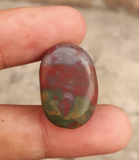 33.9ct Natural High Quality Blood Stone - Heliotrope - Dimension -25mm x 17mm