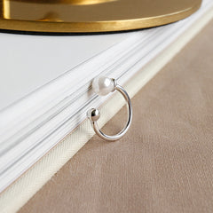 Модные серьги с круглым жемчугом и ракушкой без пирсинга (одинарные) — серебряные серьги с жемчугом с палладиевым покрытием для женщин — идеальные жемчужные серьги с подарочной упаковкой