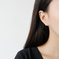 Серьги Office Round Shell Pearl CZ без пирсинга (одинарные) - Серьги с серебряным жемчугом с палладиевым покрытием для женщин - Серьги Perfect Pearl с подарочной упаковкой