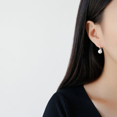 Женские круглые висячие серьги с натуральным жемчугом - Серьги с серебряным жемчугом с палладиевым покрытием для женщин - Серьги с идеальным жемчугом в подарочной упаковке