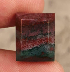 Натуральный кровавый камень высокого качества 13,5 карата - гелиотроп - 16x14 мм