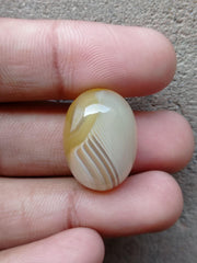 Shadow Agate Cabochon - Sulaimani Aqeeq - 25x18mm