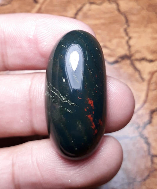 Натуральный кровяной камень высокого качества 46,1 карата — гелиотроп — размер 33,2x16,2 мм