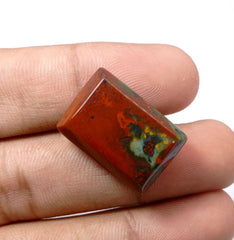 Кровавый камень императорского качества 36,5 карата - гелиотроп - Хаджр-уль-Дам - 25x17 мм