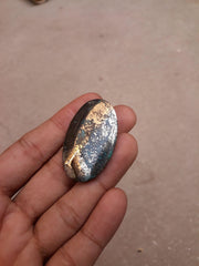 Натуральная бирюза с пиритом - Голубая матричная бирюза - Shajri Feroza-110 Ct-42x27mm