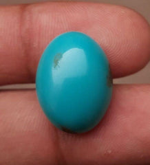 12ct Natural Certified Turquoise - Blue Turquoise - 12ct-19x14mm