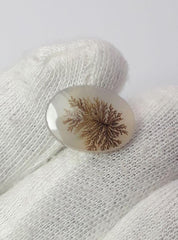 Натуральный дендритный агат 5,8 карата — Шаджри Акик — Размер — 17x13 мм