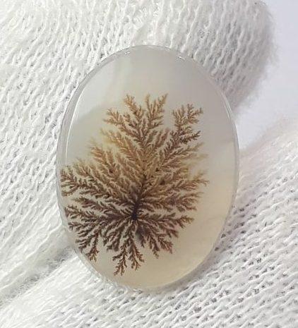 5.8ct Natural Dendritic Agate - Shajri Aqeeq - Dimension-17x13mm