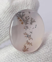 Натуральный дендритный агат 15,1 карата - Шаджри Акик - Размер - 21x17 мм