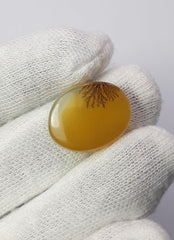 Натуральный дендритный агат 14,8 карата - Шаджри Акик - Размер - 21x17 мм