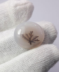 Натуральный дендритный агат 16,8 карата - Шаджри Акик - Размер - 20x18 мм