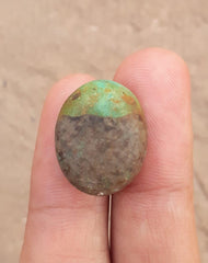 Зеленая бирюза 22,7 карата, овальная форма — персидская бирюза — 22,7 карата — 21,8x17,2 мм