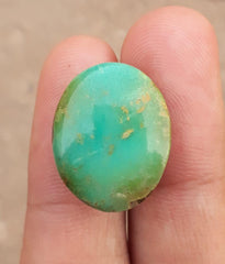 Зеленая бирюза 22,7 карата, овальная форма — персидская бирюза — 22,7 карата — 21,8x17,2 мм