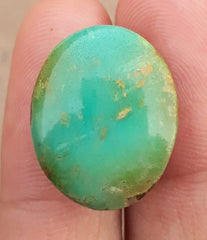 Зеленая бирюза 22,7 карата, овальная форма — персидская бирюза — 22,7 карата — 21,8x17,2 мм
