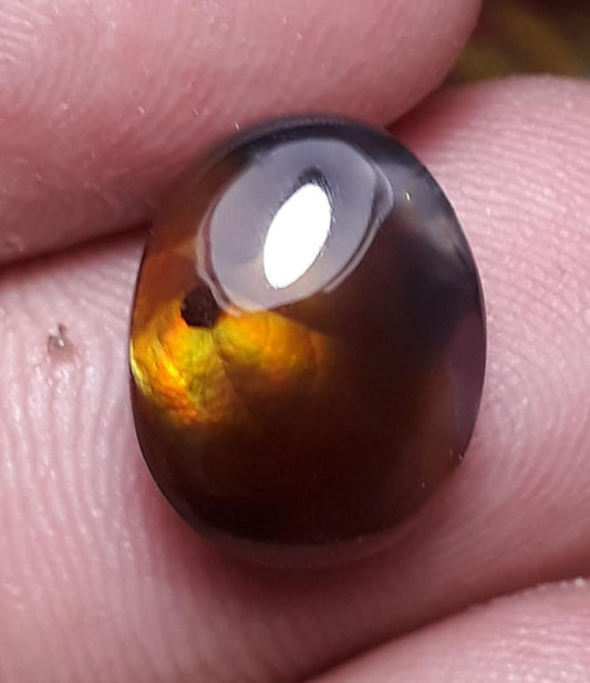 6.1ct Rare Fire Agate, Yellow Oval Cabochon Fire Agate - Perfect Gift, Dimensions 13x10mm