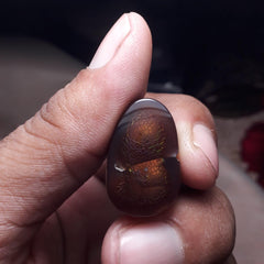 Кабошон из огненного агата с редким узором «трещиноватый» — Agata De Fuego