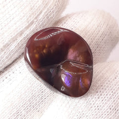 17ct Unique Purple Mexican Fire Agate, Rare Fire Agate, Fire Agate cabochon - Rare Gemstone than Diamonds, Dimensions 20 x 15.5 mm
