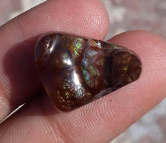 19.2ct Multi Color Curved Fire Agate, Rare Fire Agate - Perfect gemstone Gift, Rare Gemstone than Diamonds, Dimensions 22 x 16.5 mm