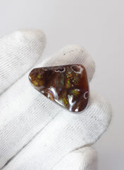 19.2ct Multi Color Curved Fire Agate, Rare Fire Agate - Perfect gemstone Gift, Rare Gemstone than Diamonds, Dimensions 22 x 16.5 mm