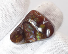 19.2ct Multi Color Curved Fire Agate, Rare Fire Agate - Perfect gemstone Gift, Rare Gemstone than Diamonds, Dimensions 22 x 16.5 mm