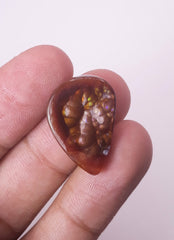 18.5ct Multi Colored Mexican Fire Agate, Rare Fire Agate, Pear Shape Fire Agate - Perfect gemstone Gift, Dimensions 24.2 x 17.2 mm