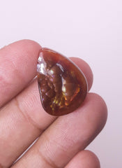 18.5ct Multi Colored Mexican Fire Agate, Rare Fire Agate, Pear Shape Fire Agate - Perfect gemstone Gift, Dimensions 24.2 x 17.2 mm