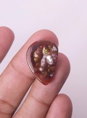 18.5ct Multi Colored Mexican Fire Agate, Rare Fire Agate, Pear Shape Fire Agate - Perfect gemstone Gift, Dimensions 24.2 x 17.2 mm
