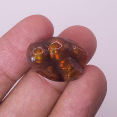 Редкая мексиканская резьба по огненному агату с многочисленными вспышками — Agate De Feugo