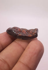 Редкий мексиканский огненный агат большого размера, 31 карат, пузырчатый — коллекционный драгоценный камень, размер 31x21 мм