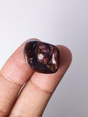 Фиолетовый огненный агат 23,8 карата, редкий огненный агат — полированный огненный агат, размеры 23 x 17 мм