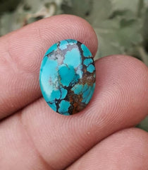 Натуральная бирюза 4 карата, зеленая матричная бирюза, Шаджри Фероза, настоящий камень Фирозы -15x11 мм