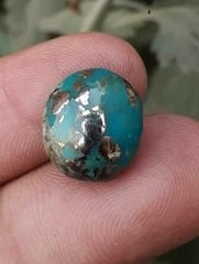 Натуральная бирюза 11,5 карата, зеленая матричная бирюза, Шаджри Фероза, настоящий камень Фирозы, размеры -14x12 мм