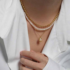 Элегантное ожерелье из овальной ракушки из натурального культивированного жемчуга — позолоченное серебряное жемчужное ожерелье — идеальное жемчужное ожерелье с подарочной упаковкой