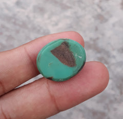 Натуральная бирюза 27,1 карата, зеленая матричная бирюза, овальная форма, настоящий камень Фероза, размеры — 22x18x9 мм