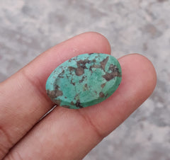 Натуральная бирюза 13,7 карата, зеленая матричная бирюза, овальная форма, размеры — 20x12 мм