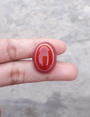 38.4ct Natural Red Eye Agate For Sale - Aqeeq - Dimension 23x18x12mm