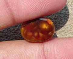 14ct Mexican Fire Agate, Rare Fire Agate, Yellow Oval Cabochon Fire Agate - Perfect gemstone Gift, Dimensions - 16x12 mm