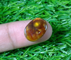 14ct Mexican Fire Agate, Rare Fire Agate, Yellow Oval Cabochon Fire Agate - Perfect gemstone Gift, Dimensions - 16x12 mm