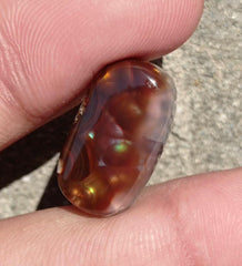14.65ct Natural Fire Agate From Mexico, Rare Fire Agate, Fire Agate cabochon - Dimensions - 21x12mm