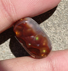 14.65ct Natural Fire Agate From Mexico, Rare Fire Agate, Fire Agate cabochon - Dimensions - 21x12mm
