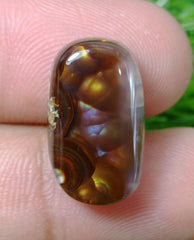 14.65ct Natural Fire Agate From Mexico, Rare Fire Agate, Fire Agate cabochon - Dimensions - 21x12mm