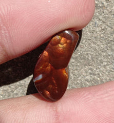 10ct Attractive Fire Agate Suitable for Pendant, Rare Fire Agate, Yellow Fire Agate - Dimensions - 20x10 mm