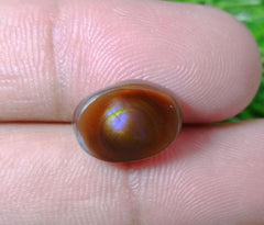 Мексиканский огненный агат 5,75 карата, Фиолетовый огненный агат, Овальный кабошон из огненного агата — лучший подарок из драгоценных камней, размеры — 14x10 мм