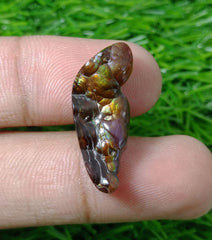 14.7ct Best Color Combination Fire Agate , Polished Fire Agate, Rare Fire agate - Fire Agate For Pendant - Dimensions- 28x11mm